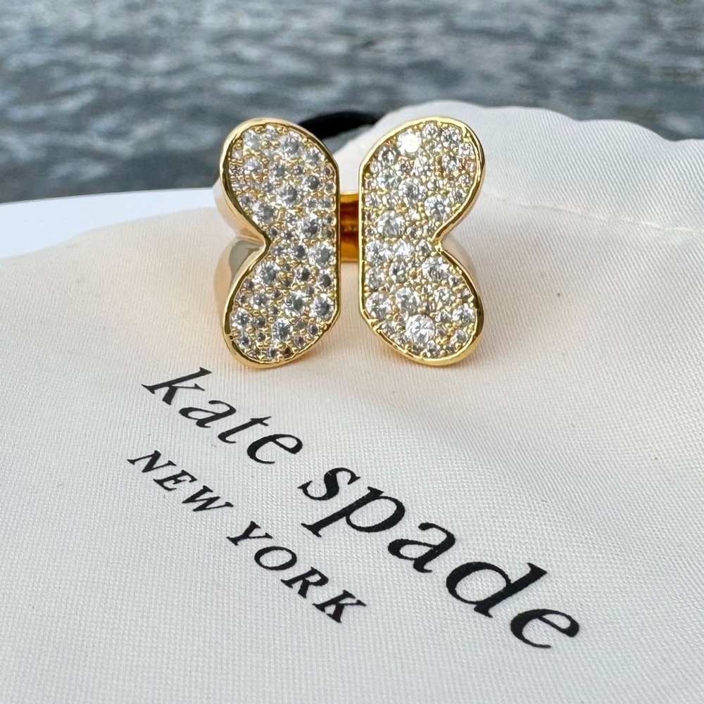 💖 NWT KATE SPADE BUTTERFLY PAVE RING